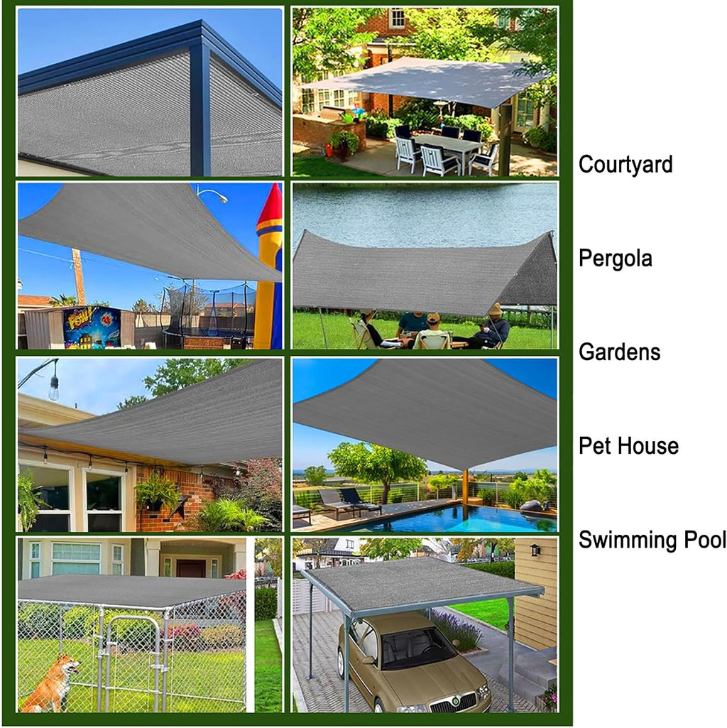 Garden/Patio Shade Cloth for Plants,Pergola Canopy, Sun Shade Sail, Breathable Awning Roof, for Patio, Backyard, Gazebo, Deck and Plant Heat Protection(7x18m/22.97x59.06ft)
