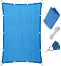 Eden's Decor Straight Flat Edge Sun Shade Sail with Grommets, Pergola Shade Cover Outdoo Sun Shade, Patio Shade, Deck Shade(Blue, 12' X 16')
