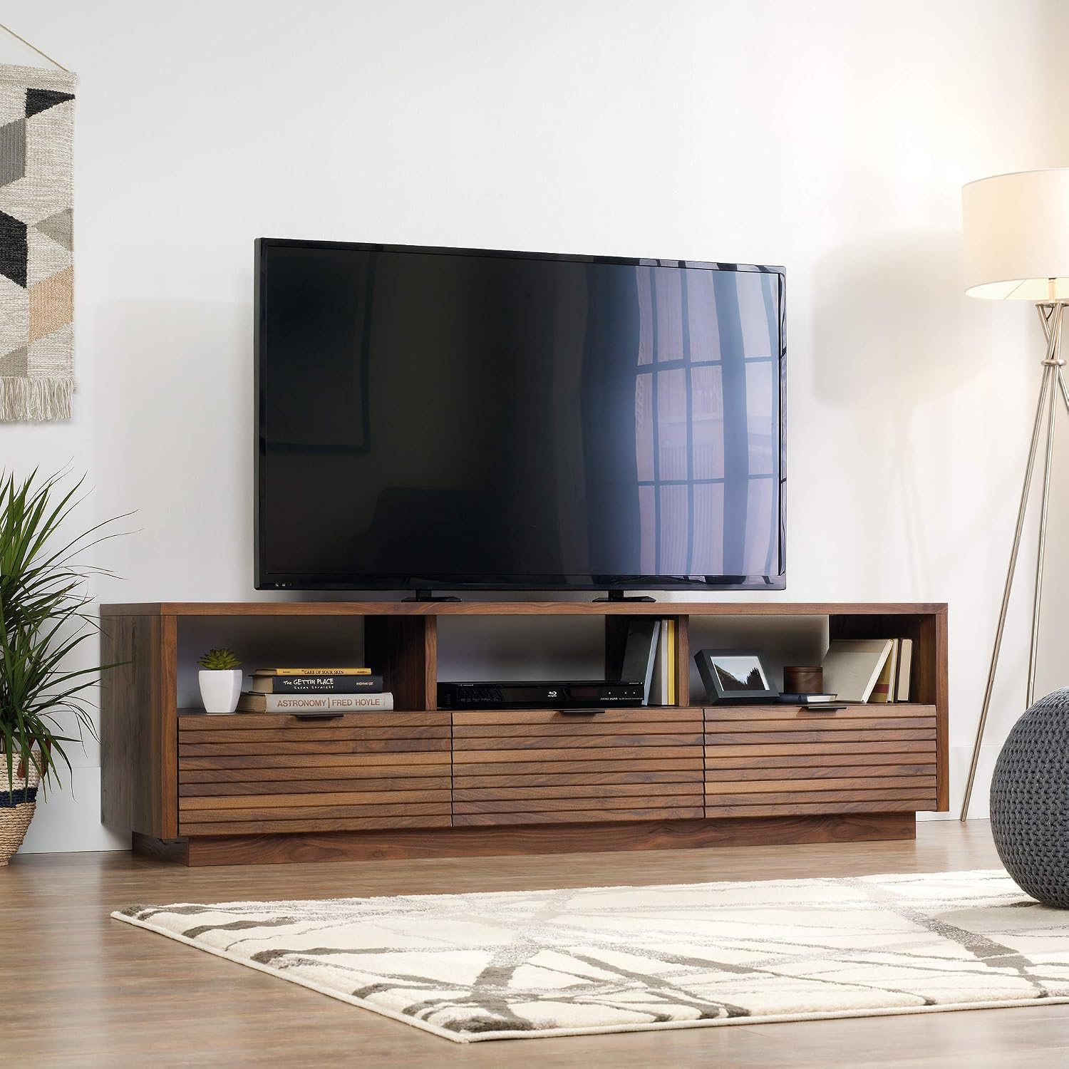 Sauder Harvey Park TV Credenza, Accommodates up to 70-Inch TV, Large Credenza - Grand Walnut Finish