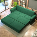 93.7' King Pull Out Sofa Bed, Velvet Sleeper Sofa Couch, 3 in 1 Convertible Futon Couches for Living Room, Small Space, Apartment, Office, Bedroom, Modern Rivet Armrest, Green