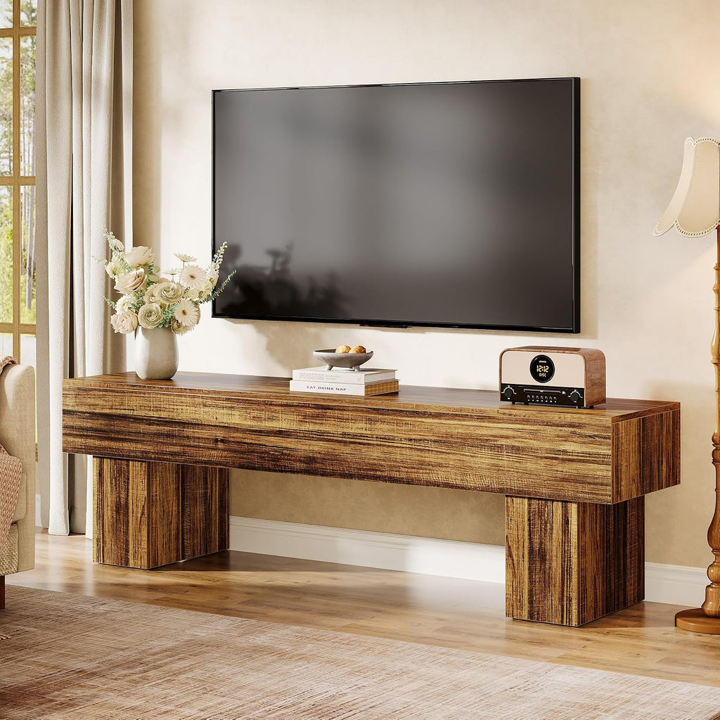 Tribesigns 63' TV Stand, Farmhouse Entertainment Center, Low TV Console Table for Living Room, Long Media Console Television Stands for 55/60/65 Inch TV