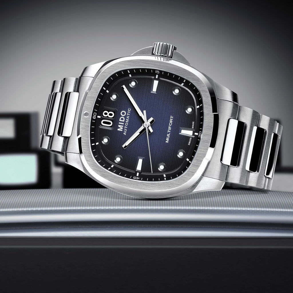 MIDO Multifort TV Big Date - Swiss Automatic Watch for Men - 40mm Case with Transparent Caseback