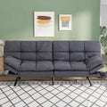 Opoiar 71' L Convertible Futon Sofa Bed,Linen Fabric Futon Couch,Loveseat Sleeper Sofa,Soft Cushions Love Seat Daybed for Studio, Apartment, Office, Small Space, Compact Living Room,Grey