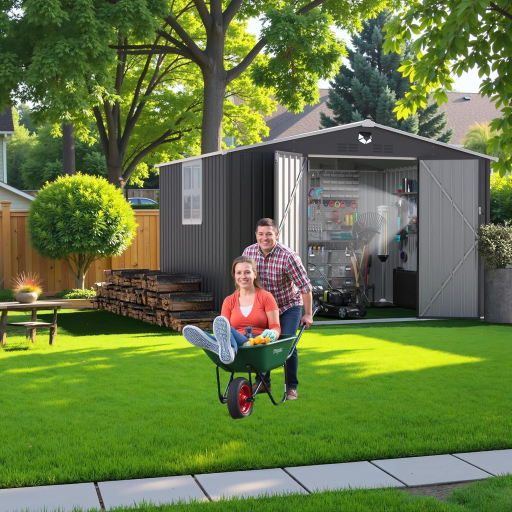 Metal Storage Shed 10x8 FT with Window,Outdoor Storage Building,Large Backyard Sheds,Waterproof Outside Storage Sheds