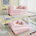 YINIX Sofa Bed, 62'' Folding Floor Couch, Compressed Convertable Sleeper Sofa, Memory Foam Couch with Pillow Back Support Armrest, 4-in-1 Futon Sofa Bed for Living Room, Hot Pink
