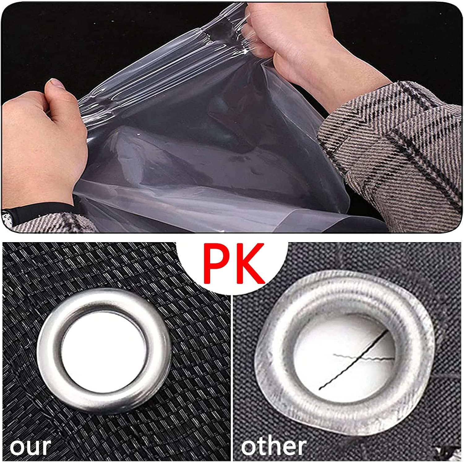 Outdoor Waterproof Curtains Clear Tarp Plastic Transparent Side Panels with Grommets for Porches, Pergola, Gazebo(14' x 20')