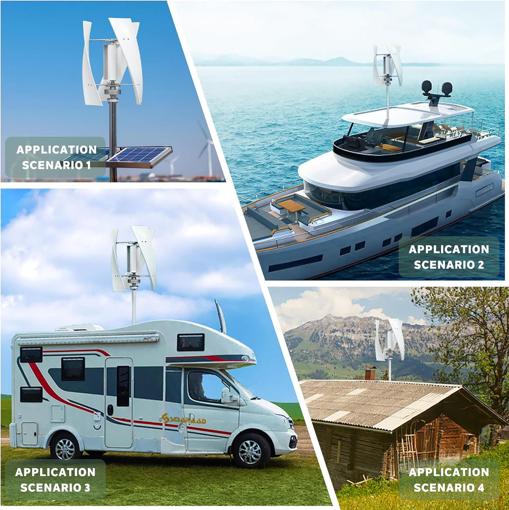 Smaraad Vertical Wind Turbine Generator Kit 600W 24V, Wind Generator Kit with Charge Controller, Wind Power Generator for Marine, RV, Home, Windmill Generator Suit for Hybrid Solar Wind System