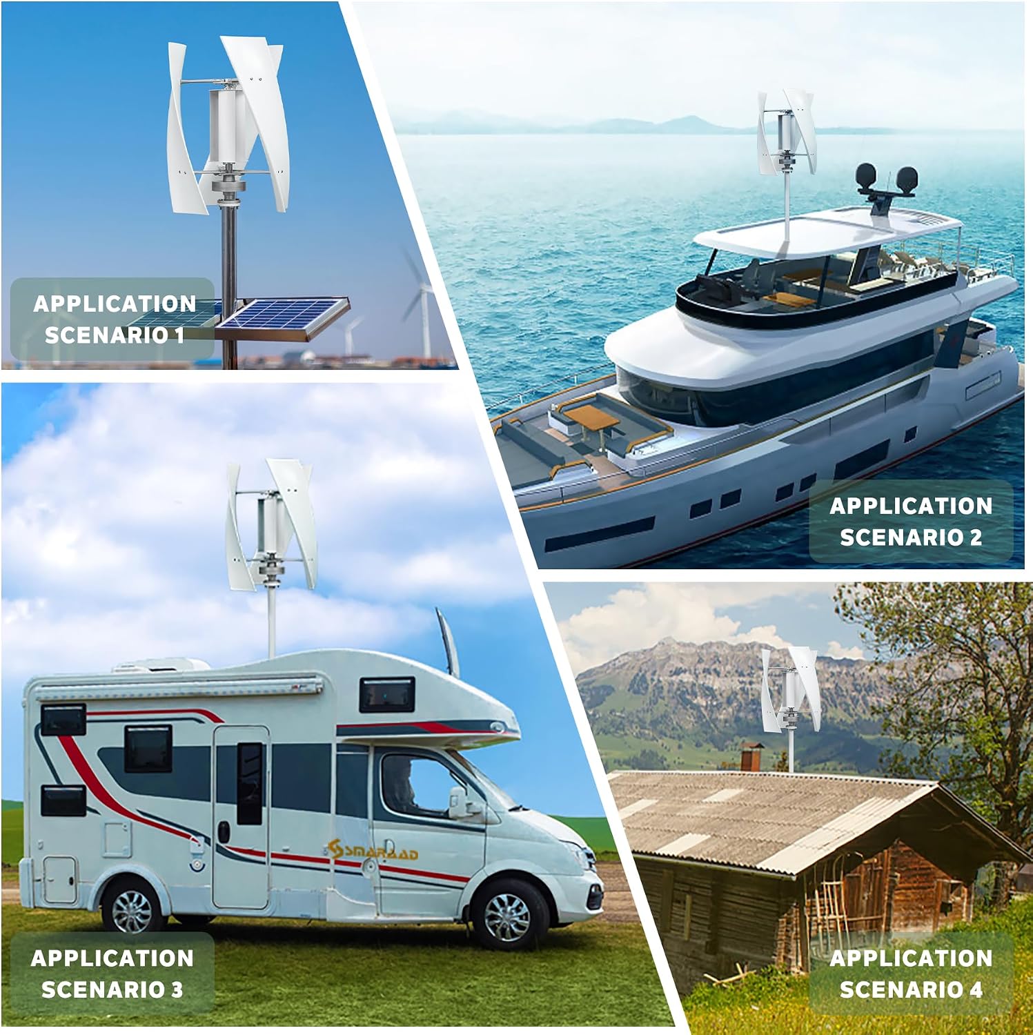 Smaraad Vertical Wind Turbine Generator Kit 600W 24V, Wind Generator Kit with Charge Controller, Wind Power Generator for Marine, RV, Home, Windmill Generator Suit for Hybrid Solar Wind System