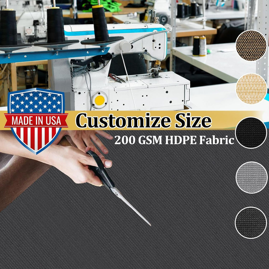 Shade&Beyond Customized Size 8' X 10' Shade Cloth with Grommets, 90% UV Protection Pergola Shade Cover Mesh Tarp Sun Screens for Patio GN06, Dark Gray
