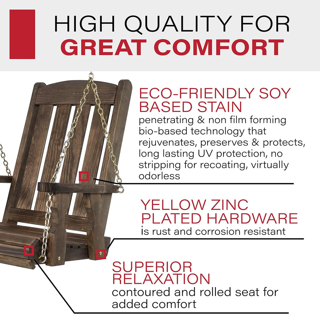 Amish Casual Heavy Duty Mission Pressure Treated Swing Chair (Dark Walnut Stain)