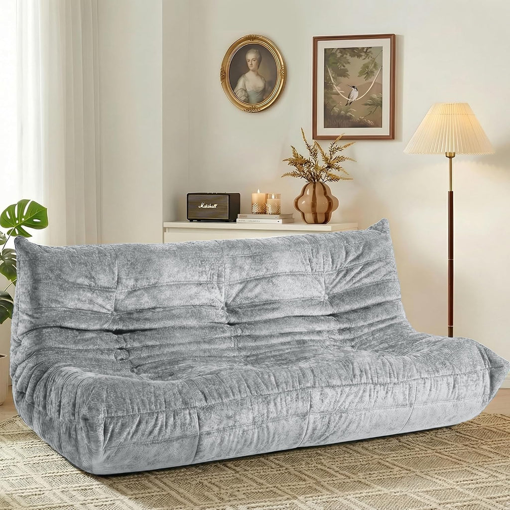HABUTWAY Bean Bag Chair, Giant Bean Bag Chairs for Adults, 3 Seater Fireside Chair, Lazy Large Floor Bean Bag Sofa for Living Room, Bedroom, Dorm, Office (Light Grey)