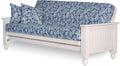 Nirvana Futons Cottage Futon Frame, Queen Size, Satin White Finish, Solid Wood Construction, Coastal Furniture