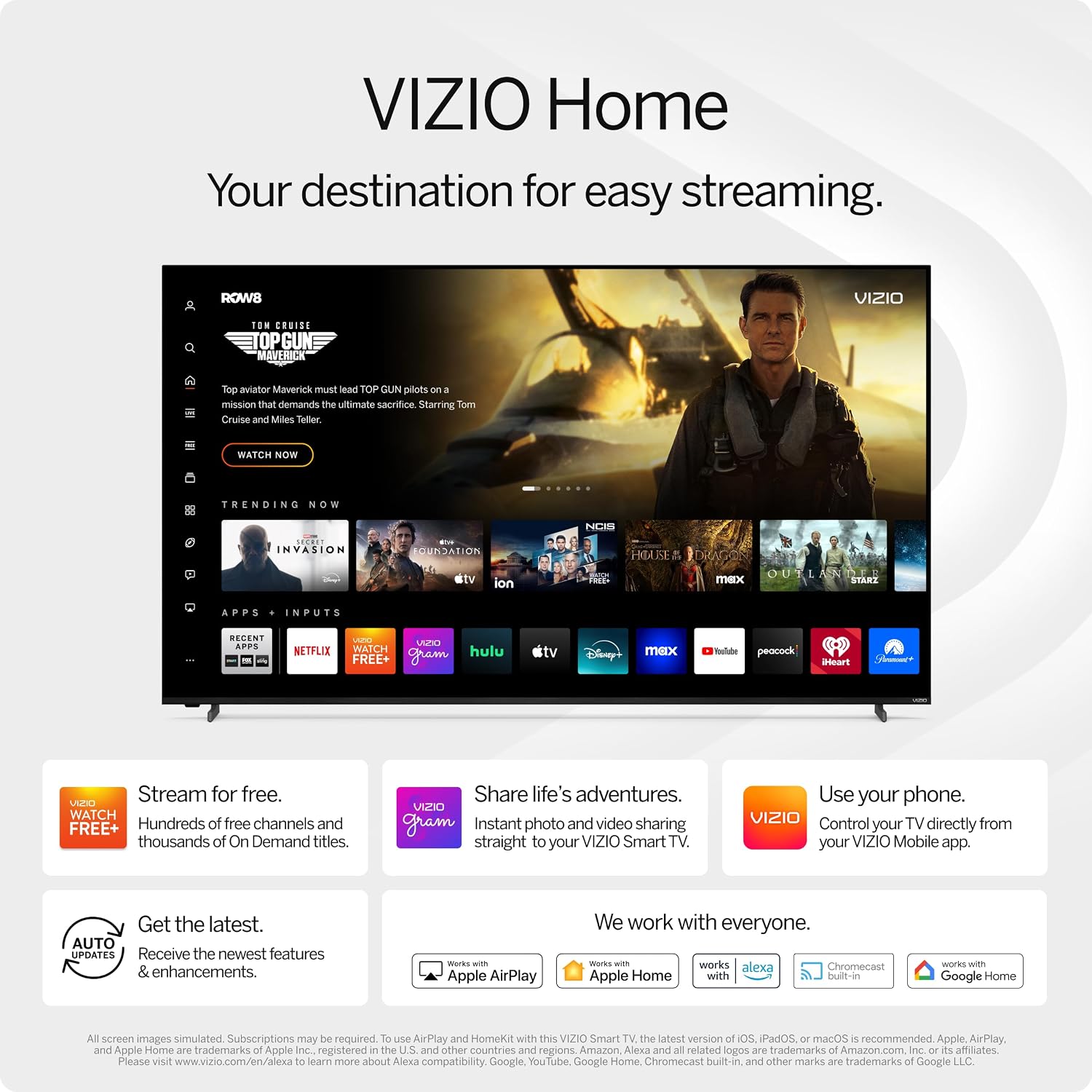 VIZIO 43-inch V-Series 4K LED HDR Smart TV w/Dolby Vision, WiFi 6E, Bluetooth Headphone Capable, AMD FreeSync & Alexa Compatibility, V435M-K04, 2023 Model