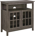 Convenience Concepts Big Sur Highboy TV Stand 36' - Modern Entertainment Center For TVs up to 40', Storage Cabinet for Dining, Living Room, & Entryway, Console Hall Table with Shelves, Weathered Gray