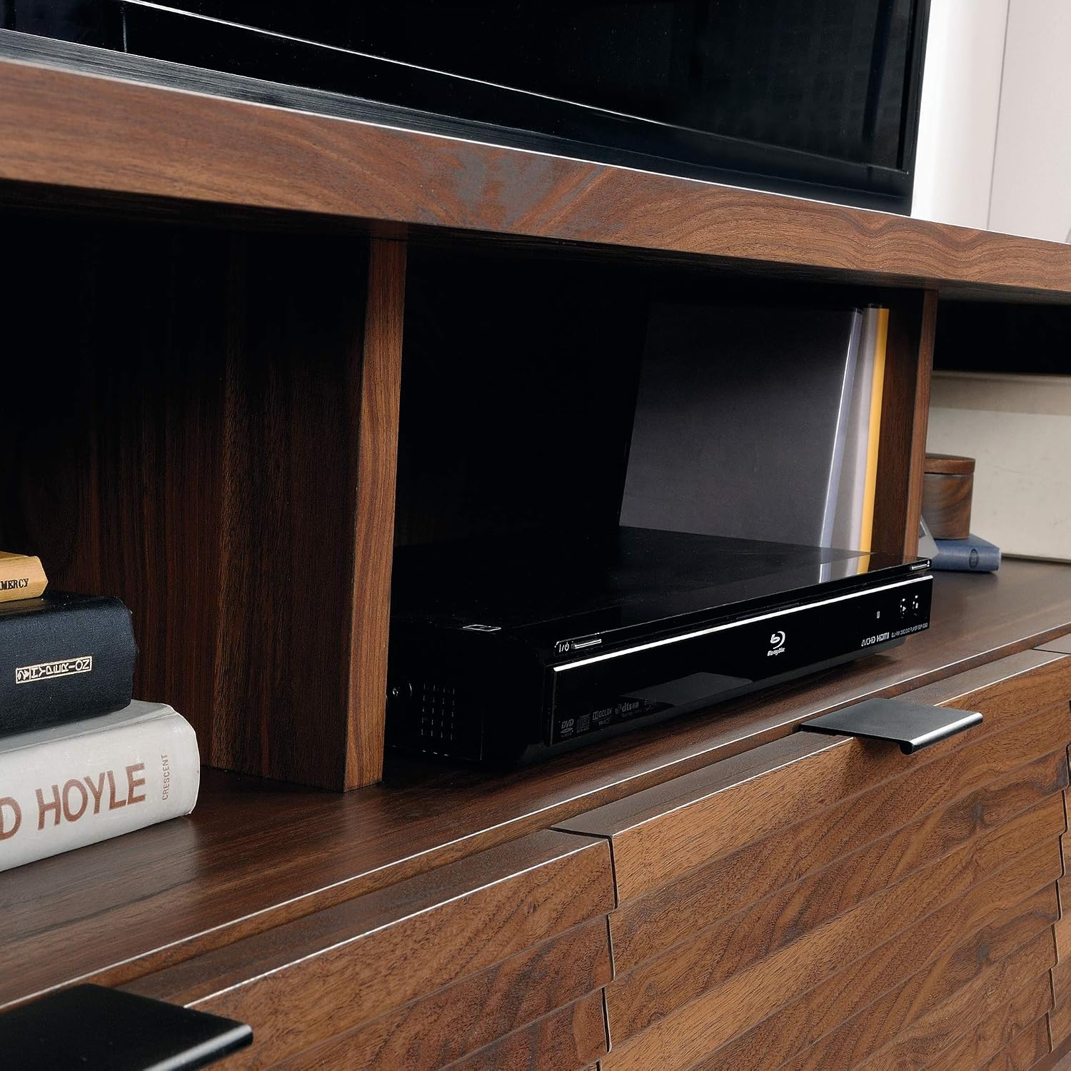 Sauder Harvey Park TV Credenza, Accommodates up to 70-Inch TV, Large Credenza - Grand Walnut Finish
