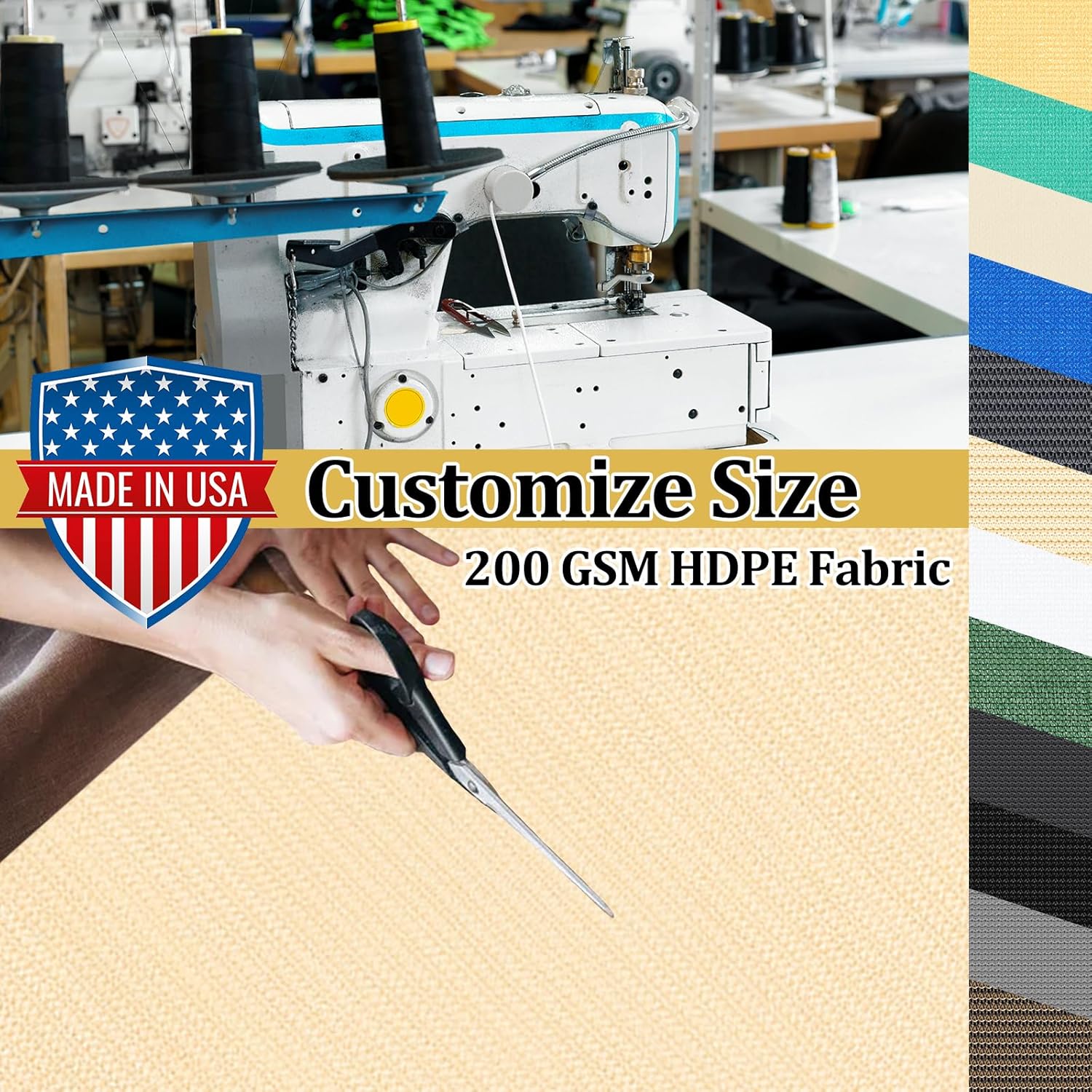 Shade&Beyond Customized Size 14' X 16' Shade Cloth with Grommets, 90% UV Protection UV Protection Mesh Tarp Sun Screens for Patio GN04, Wheat