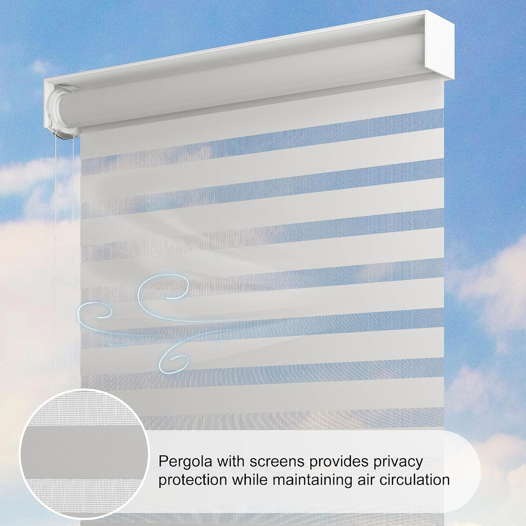 PURPLE LEAF Louvered Pergola 10' x 16' White Outdoor Aluminum Pergola Adjustable Gazebo Rainproof for Patio Deck Garden, 1 Long Side