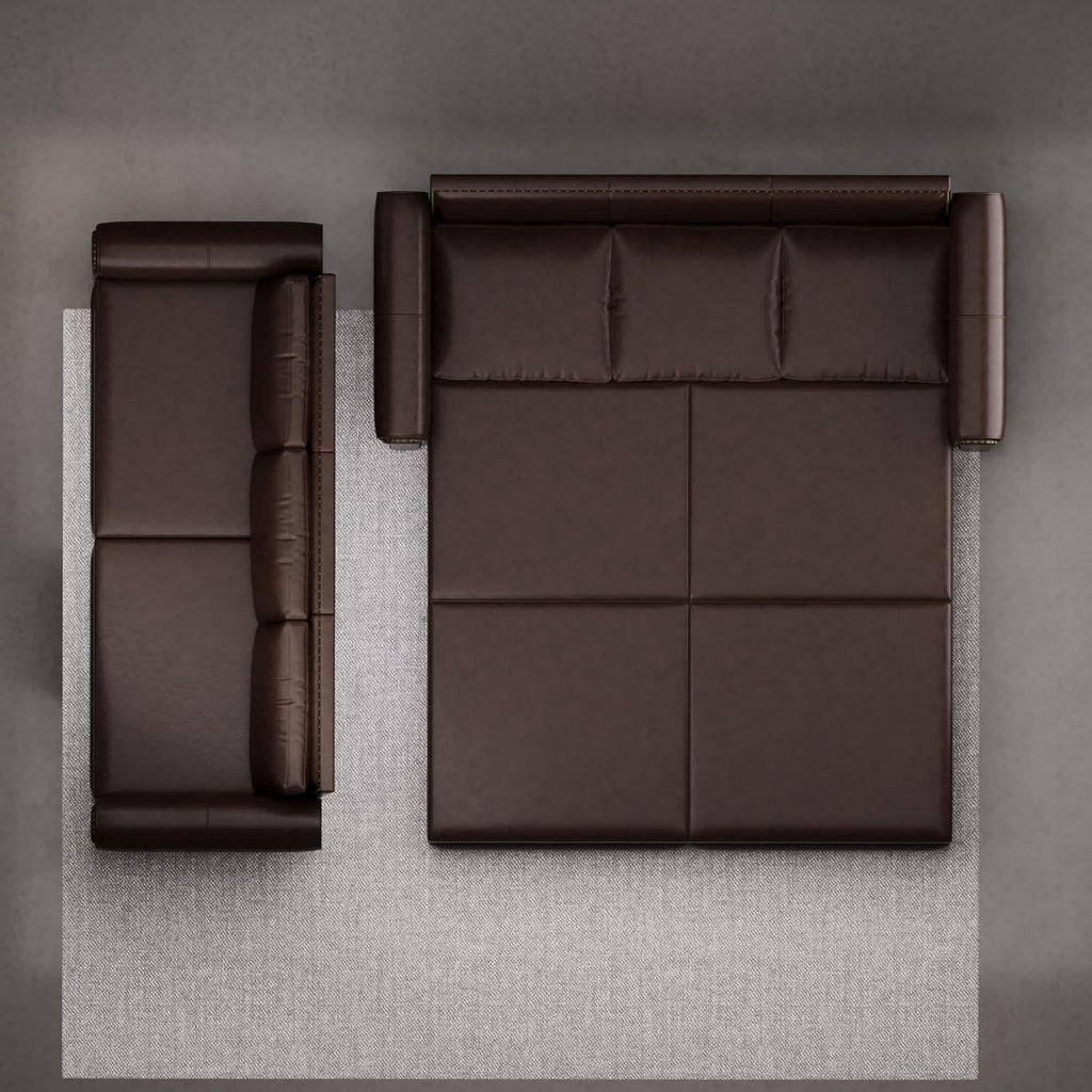 93.7' King Pull Out Sofa Bed, Faux Leather Sleeper Sofa Couch, 3 in 1 Convertible Futon Couches for Living Room, Small Space, Apartment, Office, Bedroom, Modern Rivet Armrest, Dark Brown