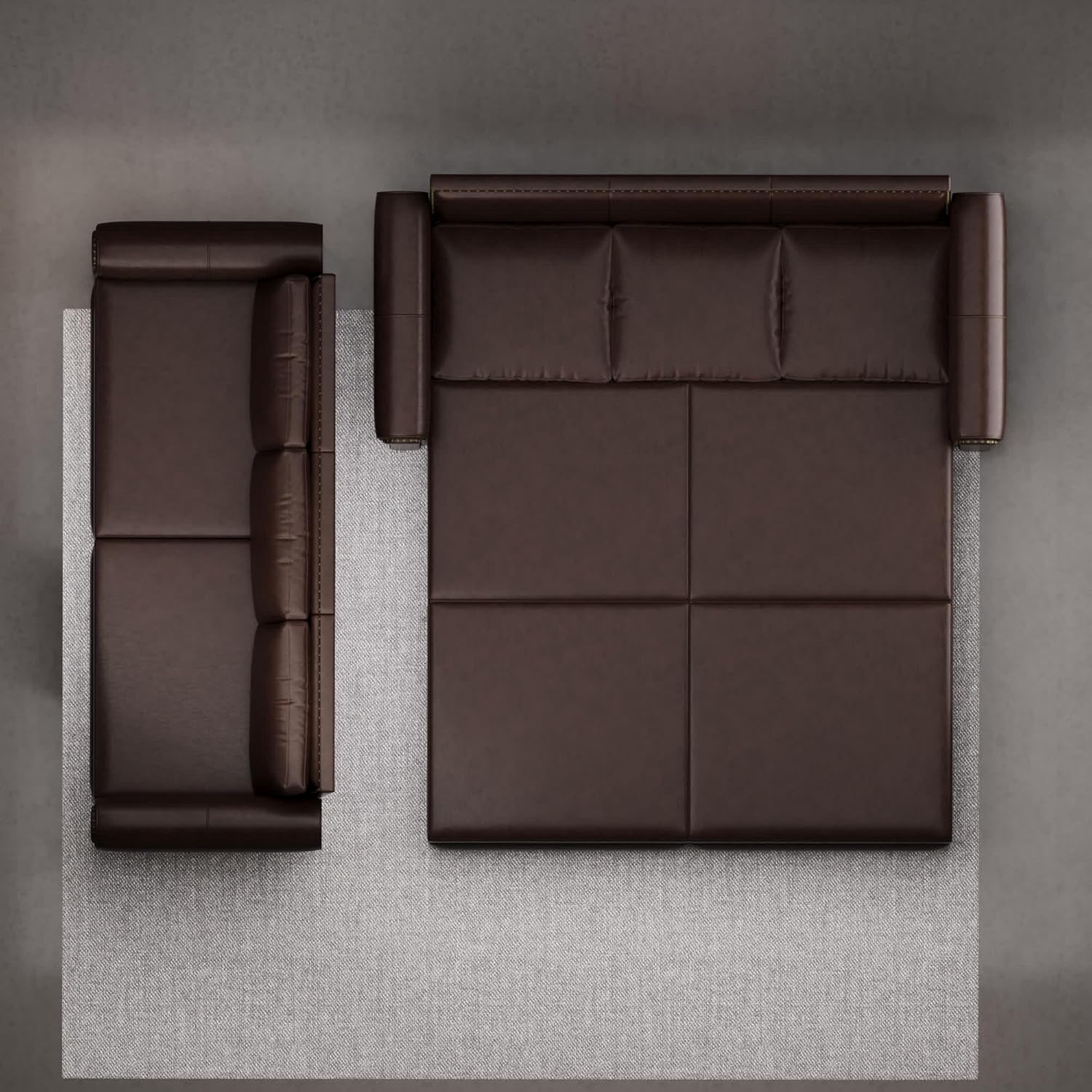 93.7' King Pull Out Sofa Bed, Faux Leather Sleeper Sofa Couch, 3 in 1 Convertible Futon Couches for Living Room, Small Space, Apartment, Office, Bedroom, Modern Rivet Armrest, Dark Brown