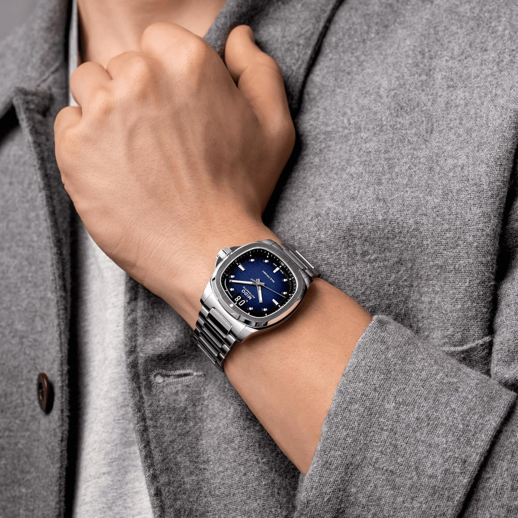 MIDO Multifort TV Big Date - Swiss Automatic Watch for Men - 40mm Case with Transparent Caseback