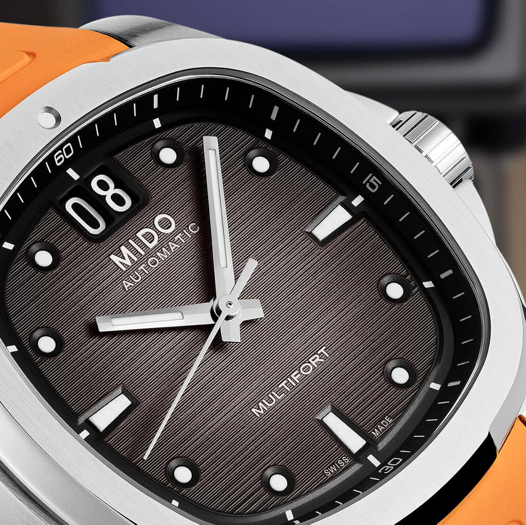MIDO Multifort TV Big Date - Swiss Automatic Watch for Men - 40mm Case with Transparent Caseback