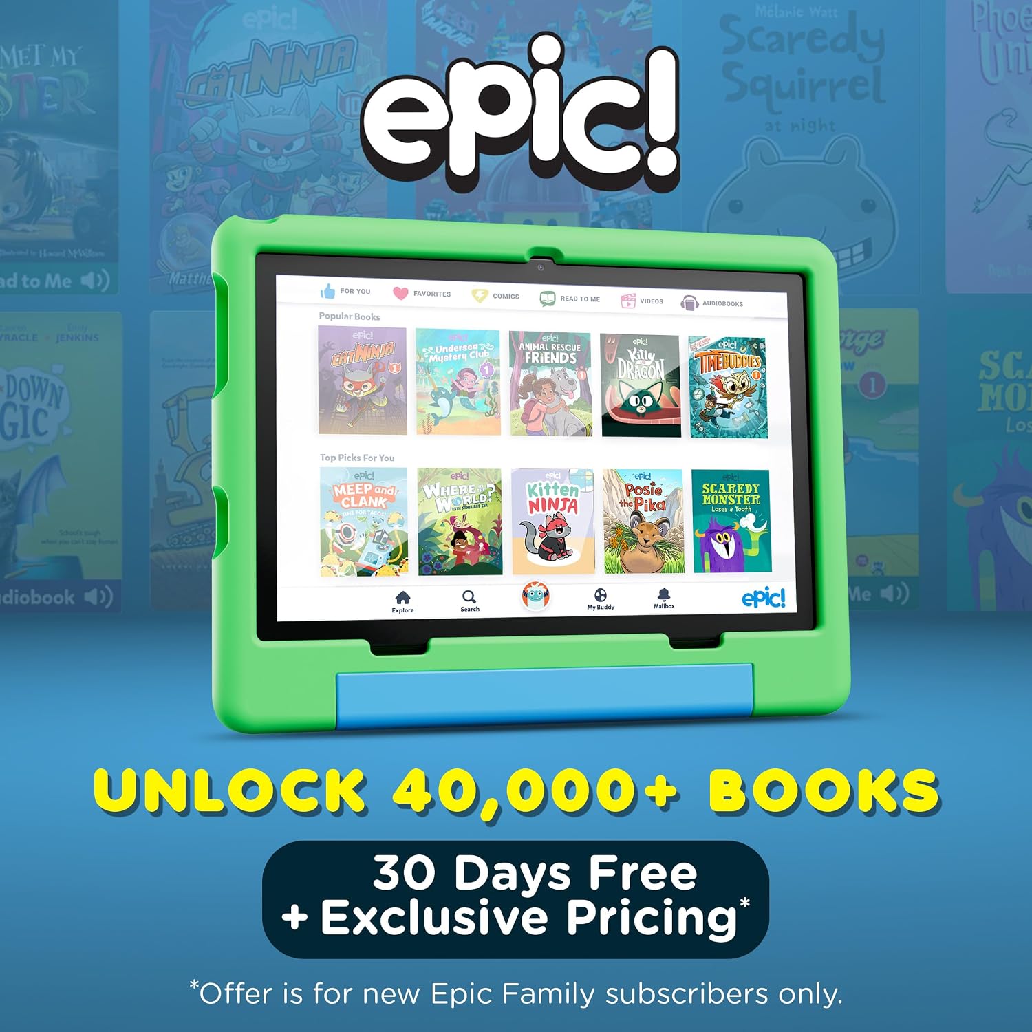 Contixo A10 Kids Tablet with 14 Apps, Lingokids & Epic, 10.1' HD Screen, Android 15, Parental Controls, WiFi, 4+64GB Storage, al Tablet for Kids Ages 3-12, Boys & Girls Gift, Green