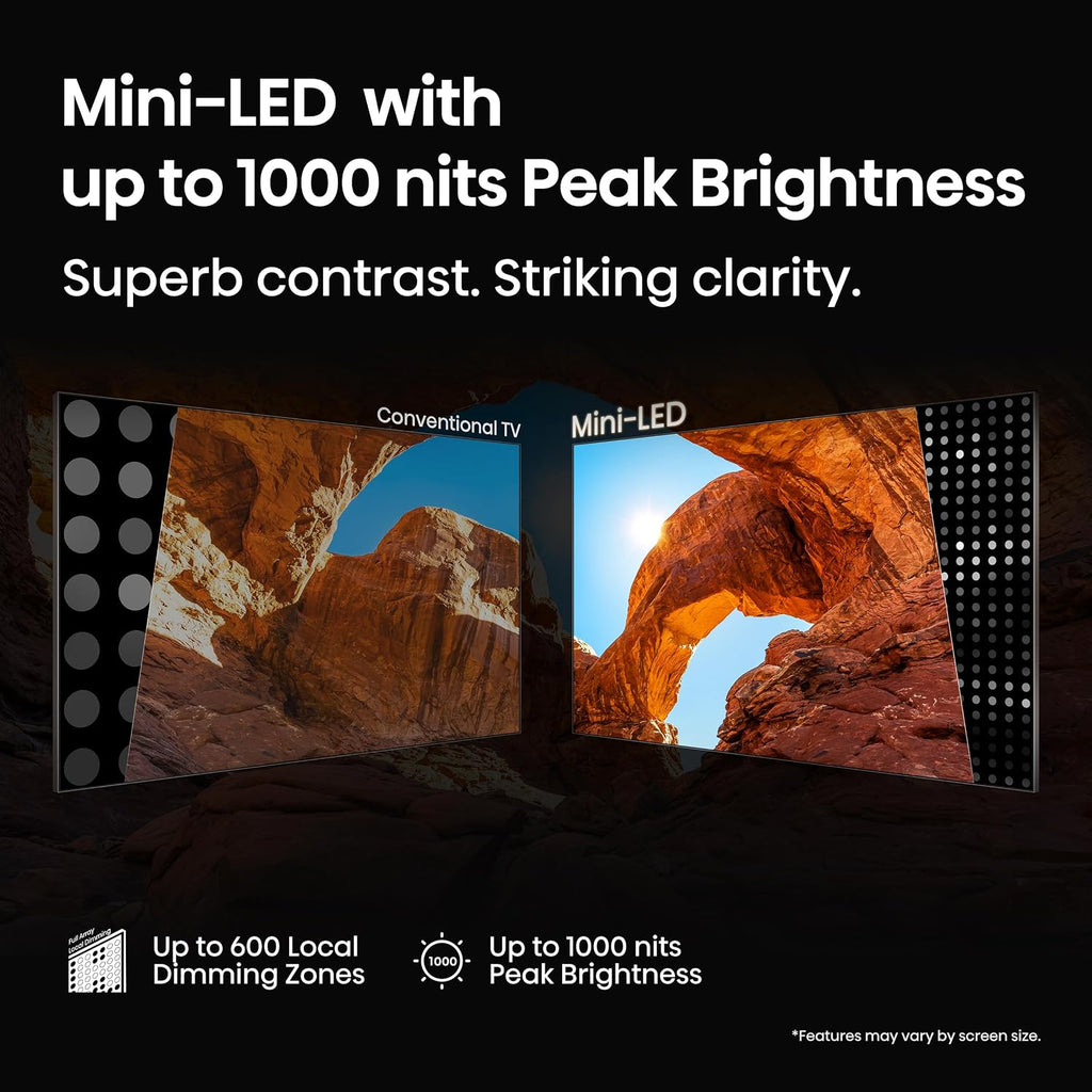 Hisense 55' Class U6 Series Mini-LED 4K UHD Smart Fire TV (55U65QF, 2025 Model) - QLED, Native 144Hz, HDR10+, Dolby Vision IQ, Dolby Atmos, Game Mode Pro, ALLM, Alexa Built in, Black