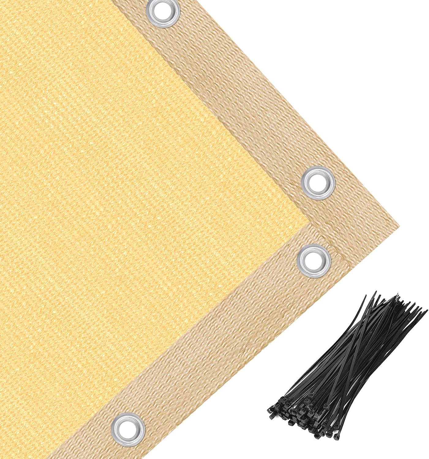 Amagenix 90% Sand Sun Shade Cloth with Grommets, 14'X 20' Sun Screens Pergola Shade Cover Canopy for Outdoor Garden Patio Porch