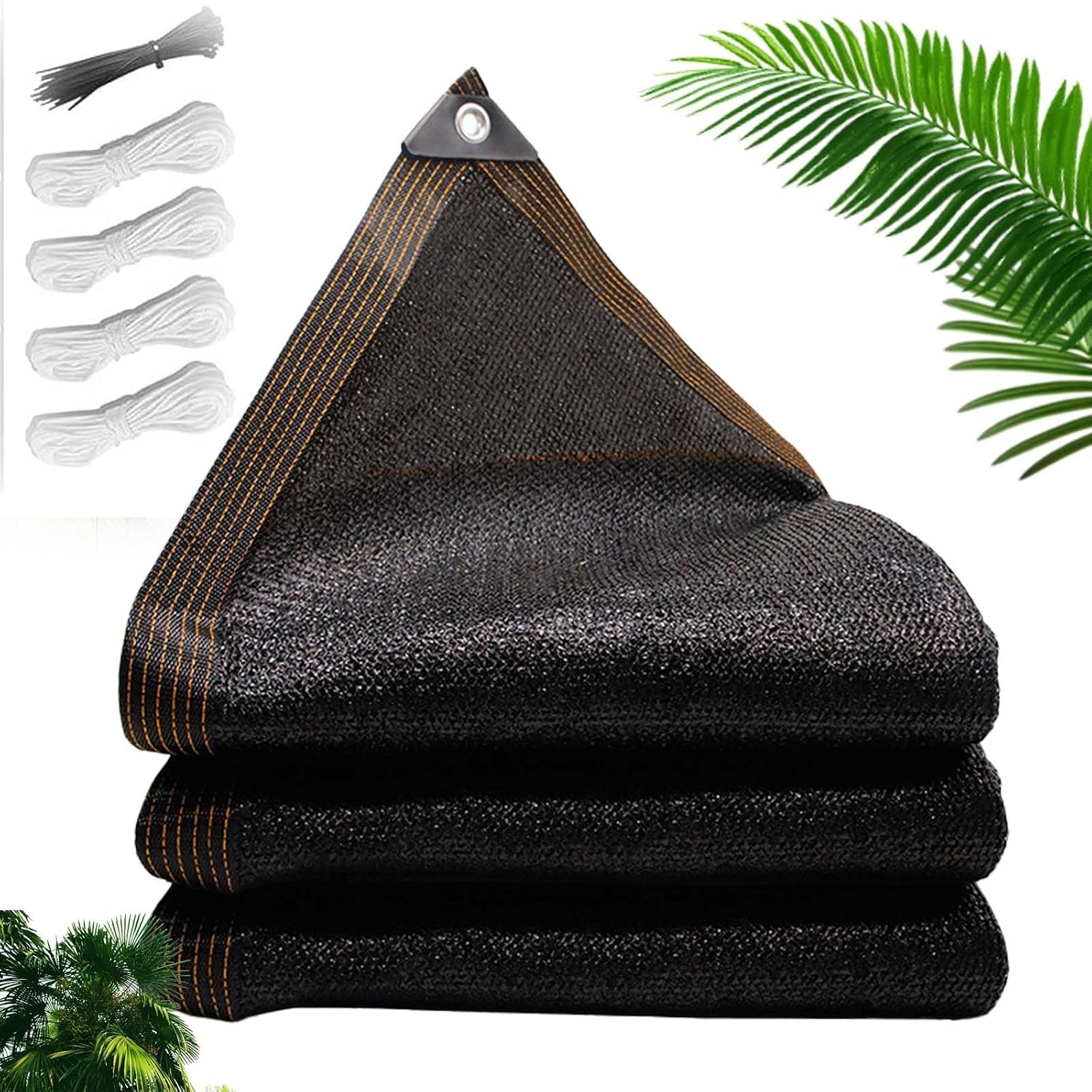 KAnduo Garden Shade Cloth, 6x6 6x12 12x16 16x20ft Black Sun Shade Net, Mesh Sun Shade Tarp with Lashings and Ties Grommets, Sunblock Shade Cloths for Plants Cover, Patio(26.2x39.4ft)