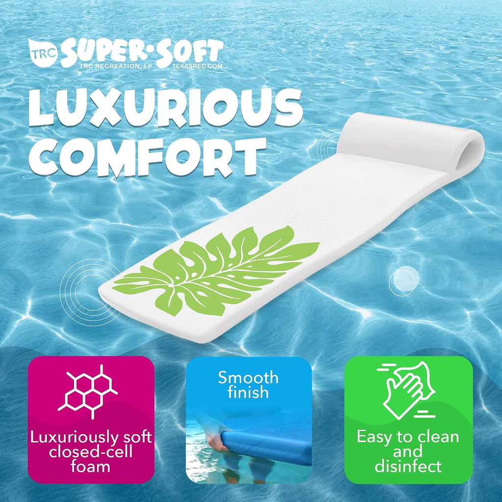 TRC Recreation Sunsation Thick Foam Pool Float Lounger w/Headrest for Lounging & Sunbathing in Swimming Pools, Beaches & Lakes