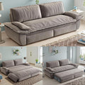 73.2-Inch Queen Size Convertible Sleeper Sofa Bed, 3-in-1 Pull-Out Futon Loveseat, Velvet Futon Couch with 2 Soft Pillows for Living Room, Office, Apartment, RV, Hide-A-Bed Fold Out Sofa&Couches