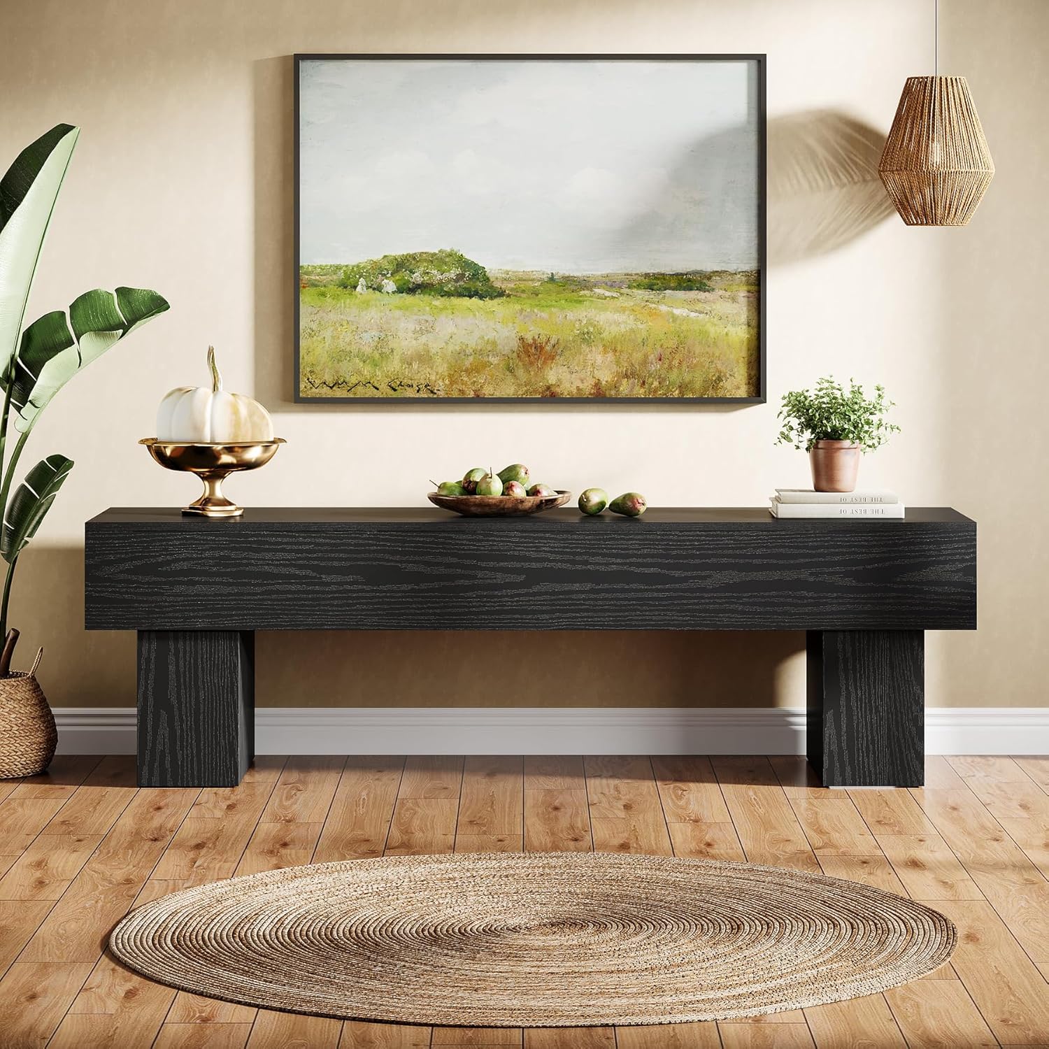 Tribesigns 63' TV Stand, Farmhouse Entertainment Center, Low TV Console Table for Living Room, Long Media Console Television Stands for 55/60/65 Inch TV