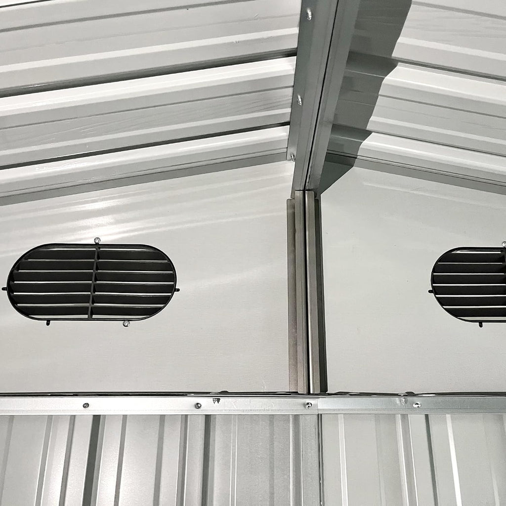 10x8FT Metal Outdoor Storage Shed, Garden Tool Shed Without Floor, Garage Shed with Window and Lockable Doors, for Garden Bike Lawnmower