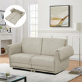 FHFO Loveseat Sleeper Sofa, Convertible Couch Bed Loveset Small Couchs for Small Spaces, 3 in 1 Pull Out Sofa Bed Modern 65' Comfy Futon Sofa Bed Queen for Living Room, Bedroom, Apartment (Beige)