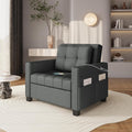 Yaheetech Sleeper Chair Convertible Chair Bed Fabric Futon Sofa Bed 3-in-1 Adjustable Sleeper Couch with 2 USB Ports for Living Room Limited Space Office Apartment, Dark Gray