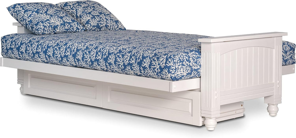 Nirvana Futons Cottage White Futon Frame with Storage Drawers - Queen Size