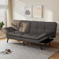 Opoiar Convertible Futon Sofa Bed,Linen Fabric Futon Couch,Sofa & Couch Soft Cushions Love Seat Daybed for Studio, Apartment, Office, Small Space, Compact Living Room,Grey