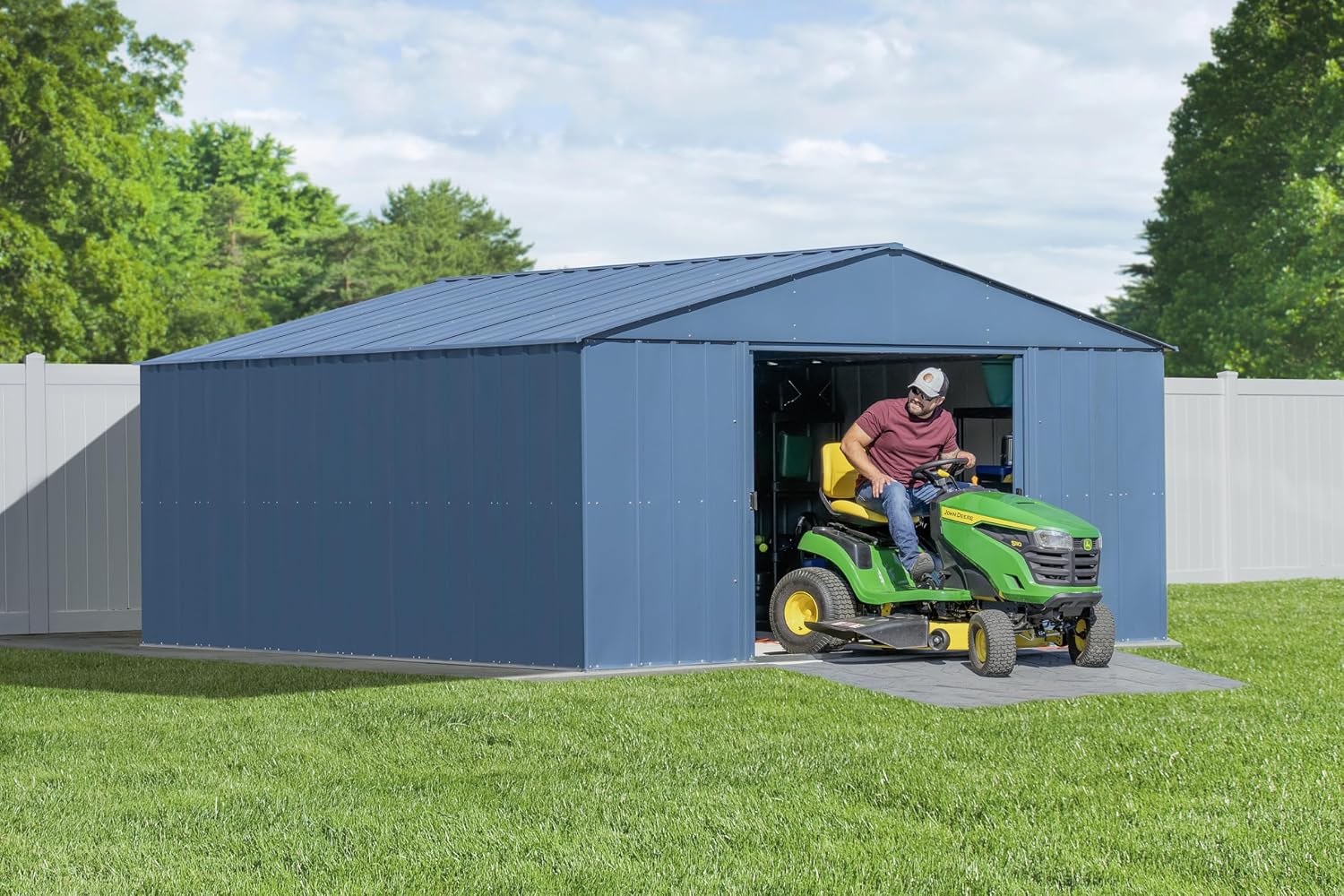 Arrow Classic Metal Shed, 14 x 14, Blue Grey