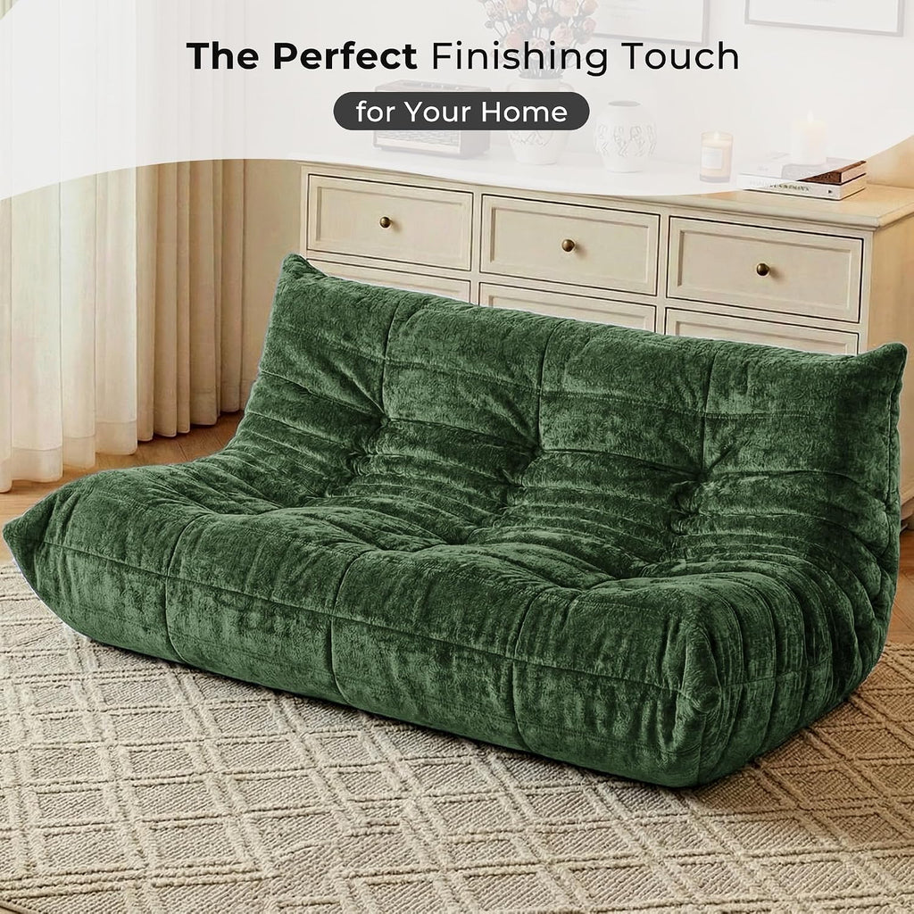 HABUTWAY Bean Bag Chair, Giant Bean Bag Chairs for Adults, 3 Seater Fireside Chair, Lazy Large Floor Bean Bag Sofa for Living Room, Bedroom, Dorm, Office (Green)