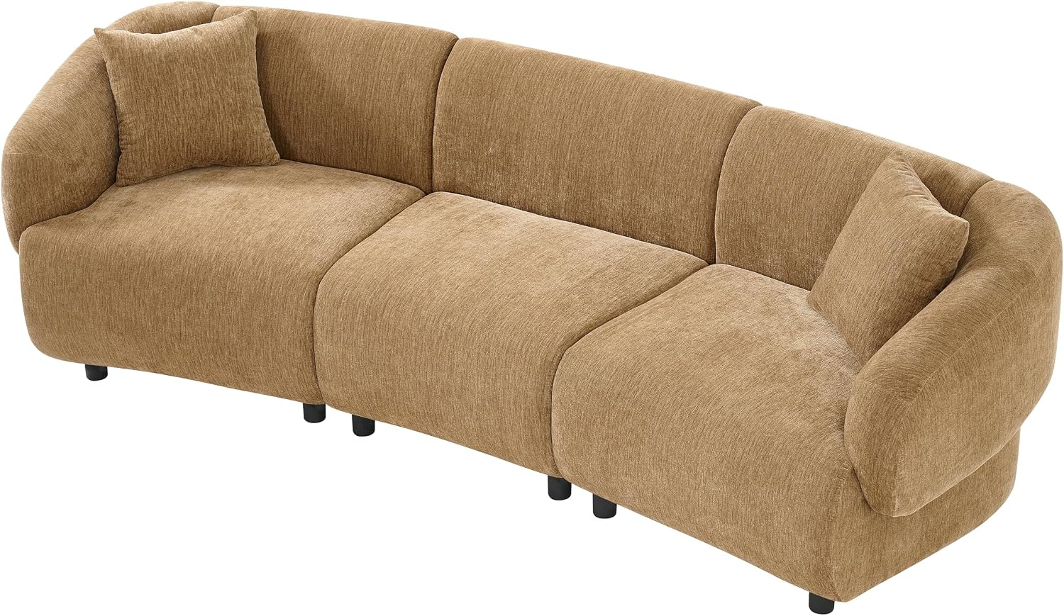 Christopher Knight Home Obito Boucle Upholstered 3-Seater Sofa, Modern Home Sofa Living Room, Wooden Large Upholstered Sofa Couch for Apartment/Home Office, Light Brown/Mocha