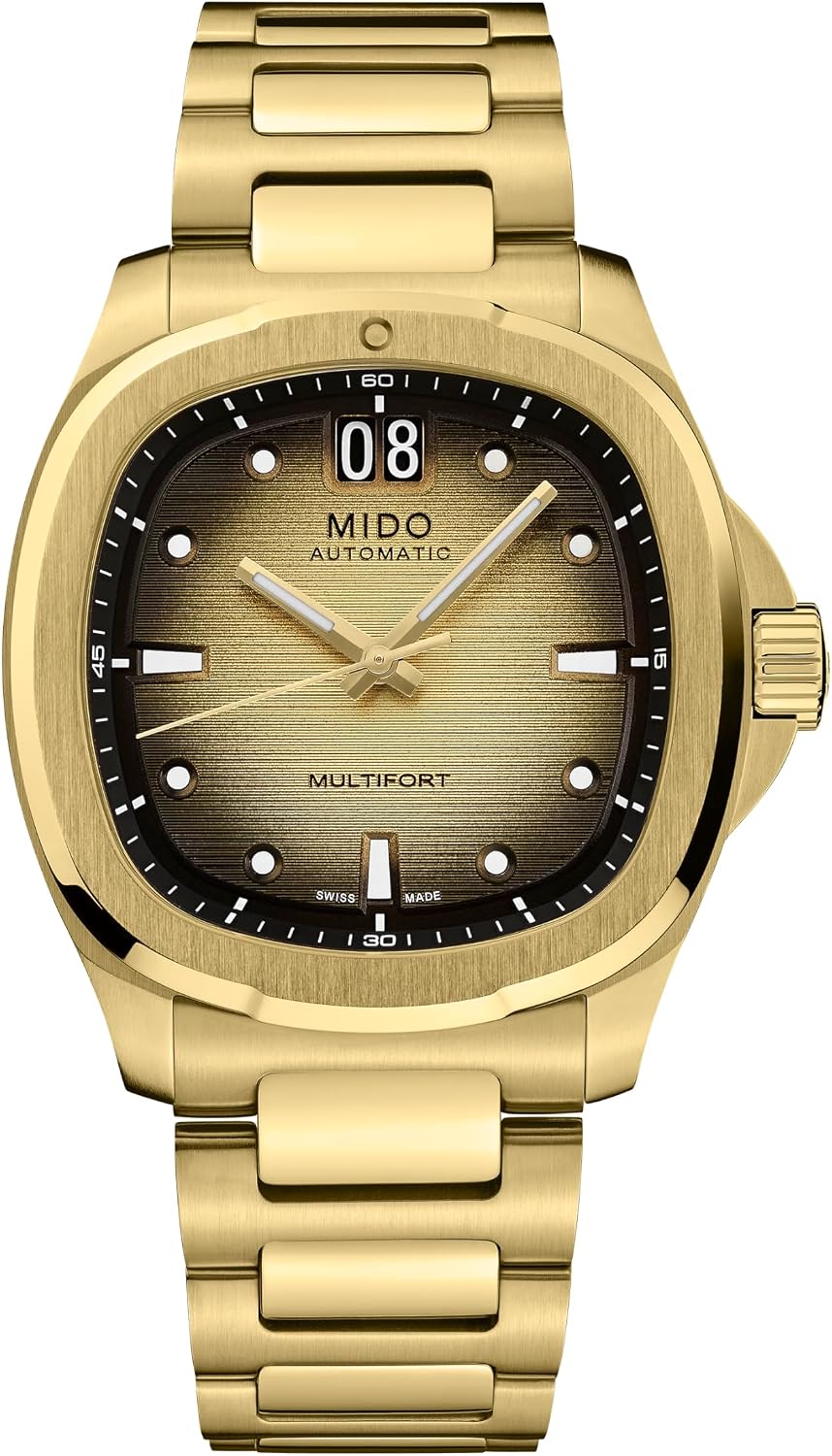 MIDO Multifort TV Big Date - Swiss Automatic Watch for Men - 40mm Case with Transparent Caseback