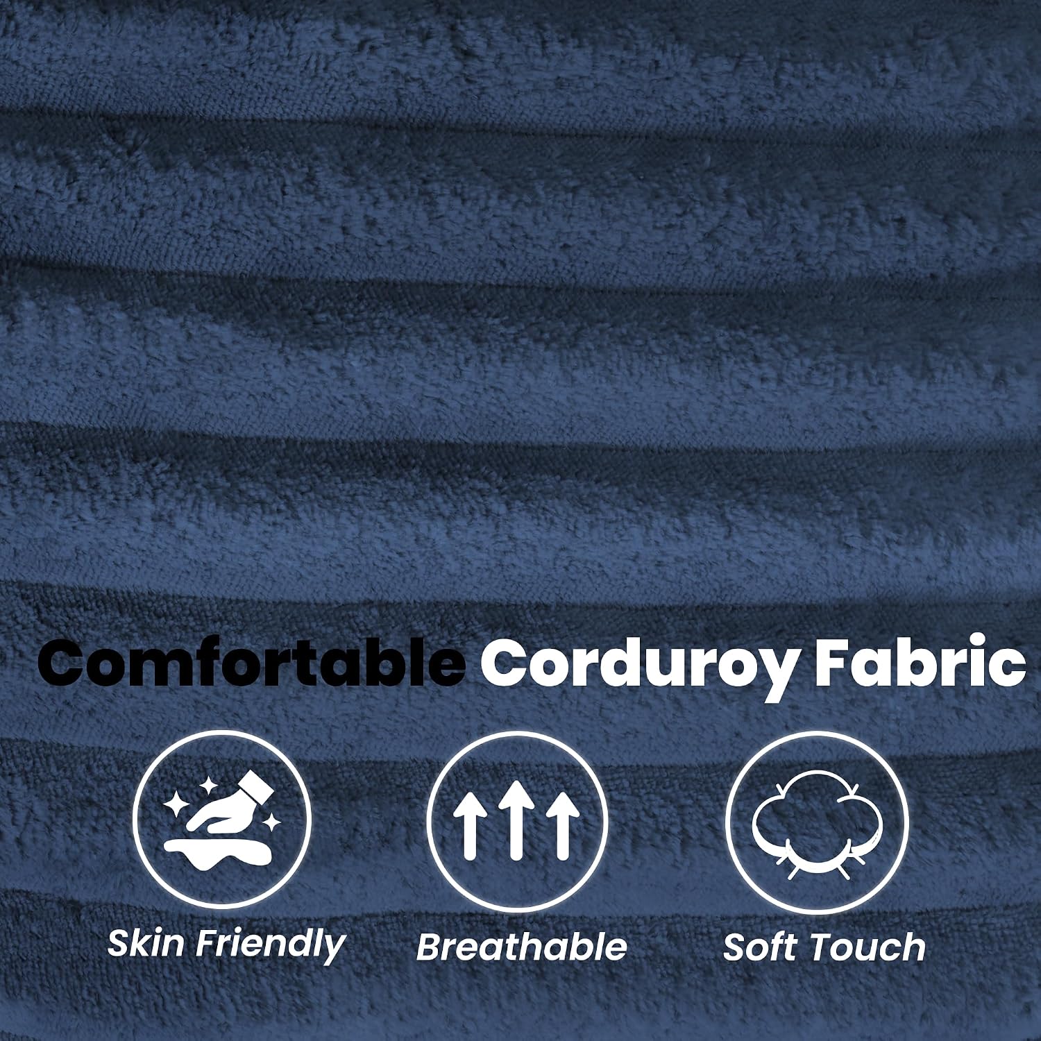 8' Futon Mattress Full Size 54' x 80', Futon Sofa Couch Bed with Twisted Rope Design Edging, Extra Thick Corded Floor Futon Mattress Sleeping Mat for Adults, Camping, Dorm, Blue(Frame Not Included)