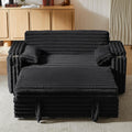 hansones 68' Corduroy Convertible Sofa Bed with USB, Storage Armrests & Pillows – 3-in-1 Foldable Sleeper Chair Floor Couch for Living Room, Bedroom, Guest Room (ZY-1109-Black)