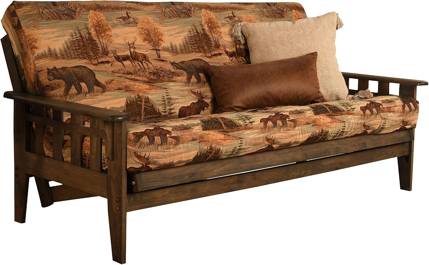 Kodiak Furniture Tucson Full Size Futon Set In Rustic Walnut Finish, Canadian