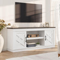 GarveeHome Farmhouse TV Stand for 70/75 in TVs, 65 in Long Entertainment Center w/ 2 Door &Open Storage Shelf, Rustic Fluted Television Consoles Stands for Living Room, Bedroom