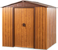 6 x 6 FT Outdoor Storage Shed, Metal Garden Shed with Floor Frame, Tool Shed Outdoor Storage with Lockable Sliding Doors & Air Vents, Storage House Waterproof for Backyard, Lawn, Coffee