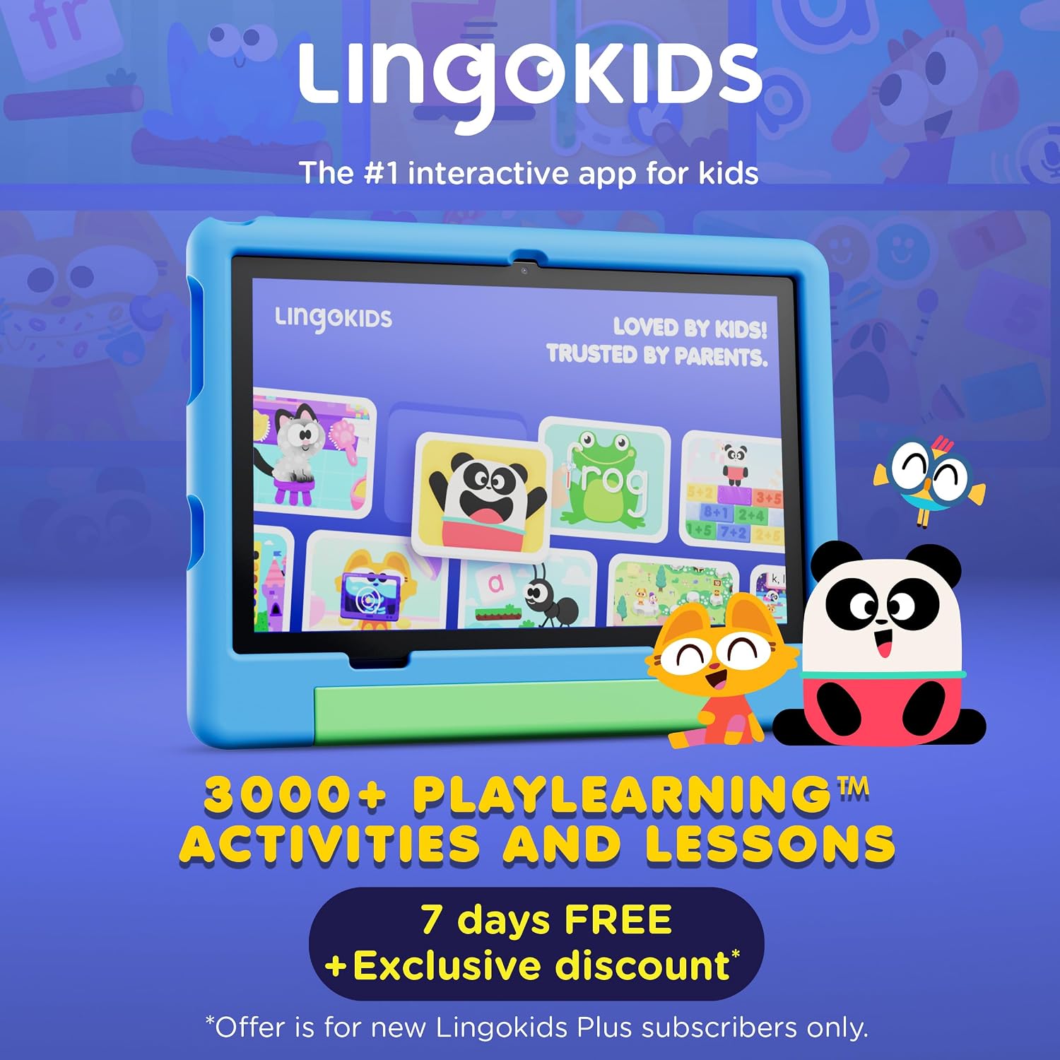 Contixo A10 Kids Tablet with 14 Apps, Lingokids & Epic, 10.1' HD Screen, Android 15, Parental Controls, WiFi, 4+64GB Storage, al Tablet for Kids Ages 3-12, Boys & Girls Gift, Blue