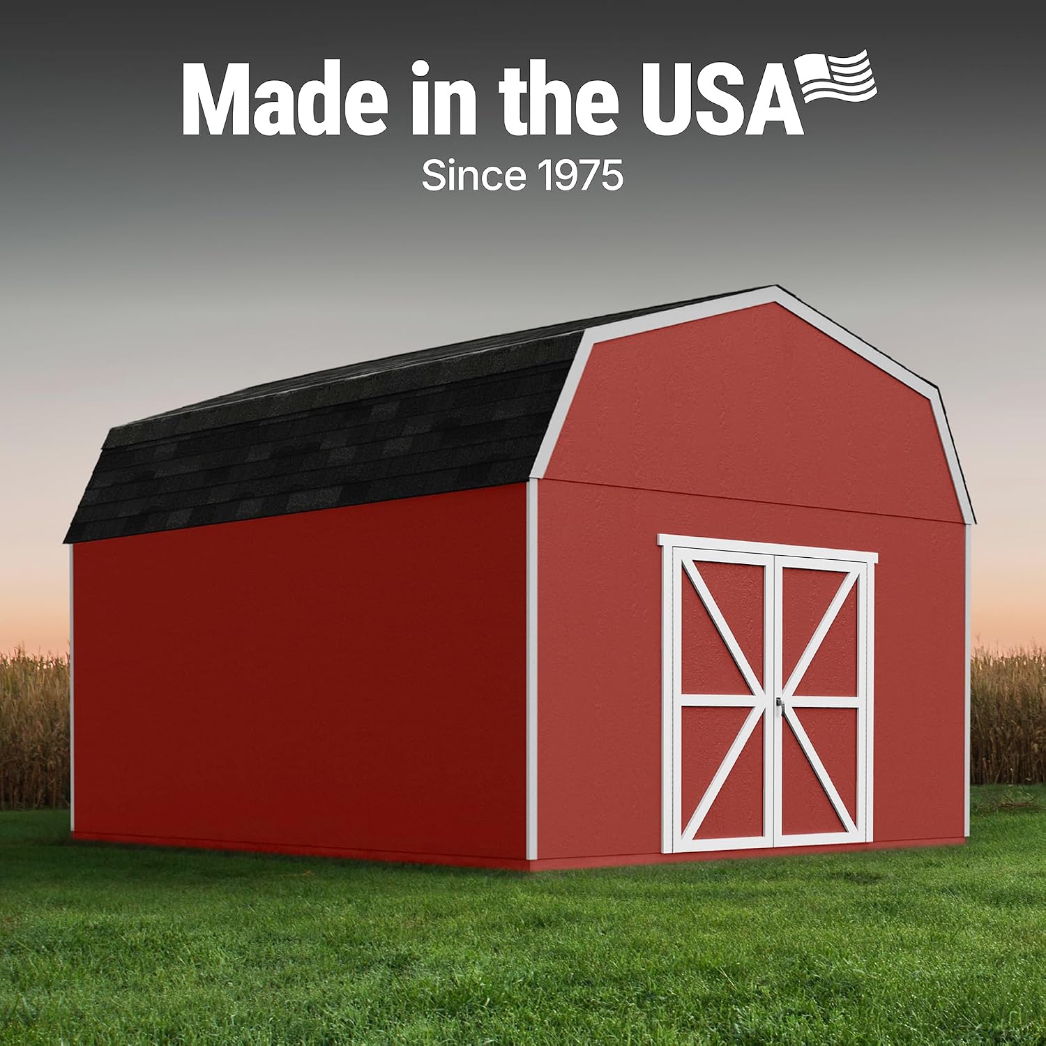 Handy Home Products Hudson 12x16 Do-it-Yourself Wooden Storage Shed with Floor Kit- Does not Include Paint or Roofing Shingles