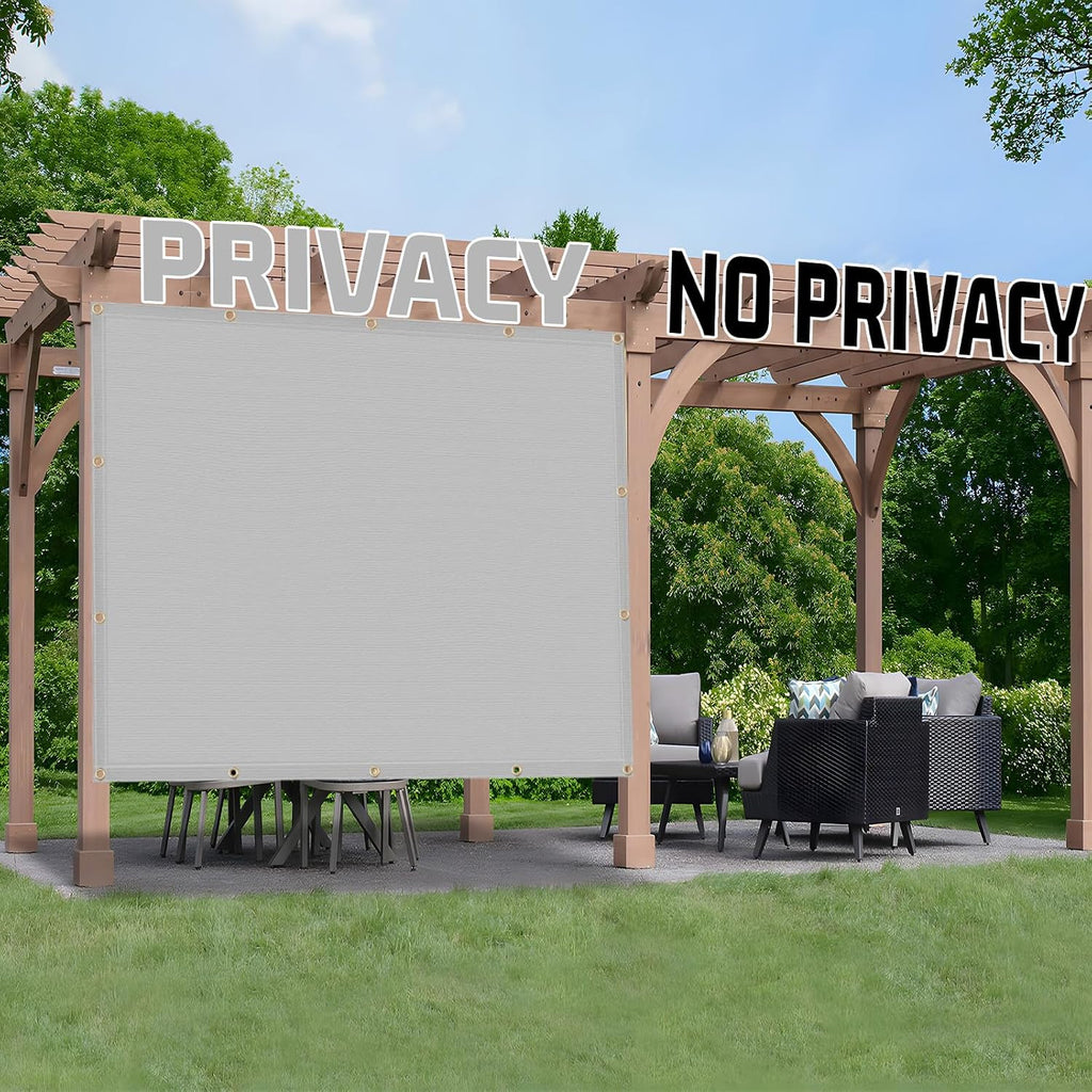 SUNNY GUARD Shade Cloth Custom Size 14x20 FT Sun Shade Screen Fabric Shade Cover Tarp with Grommets for Pergola Backyard Garden, Light Grey(We Customized)