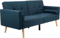 Safavieh Home Murray Modern Navy and Natural Foldable Futon Sofa Bed